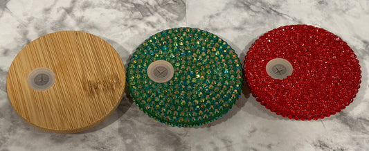 Rhinestone Replacement lid for 16oz glass cups (Frosted & Glass)