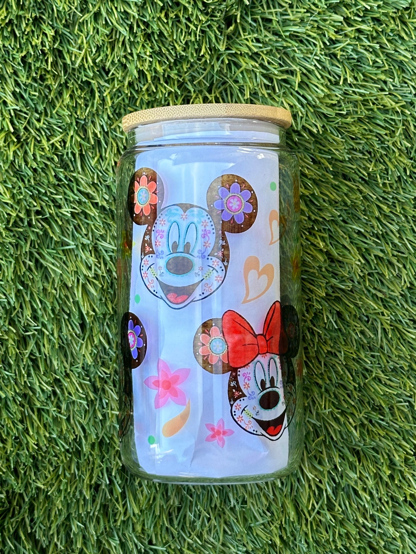 Mouse floral (C) Glass Cup