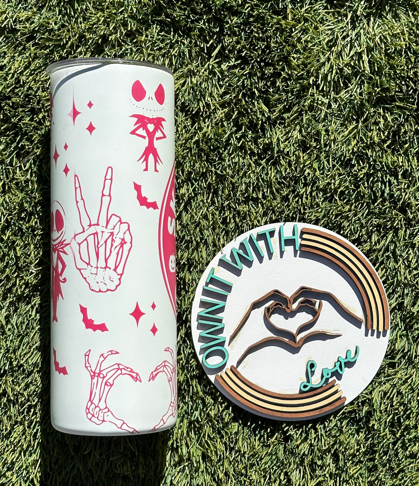 Jack Pink & White 20oz Glow in the Dark Tumbler